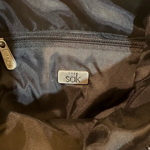 🌟HP🌟VTG 2000 Y2K The Sak Black Basket Weave Messenger Style Shoulder Bag - Picture 10 of 15